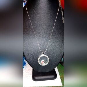 Silver Twist Locket with 3 Football Charms